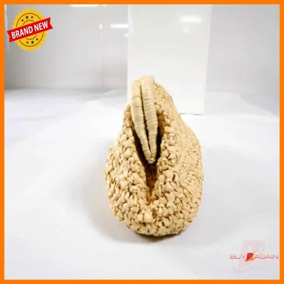 Large Straw Clutch Satchel Purse with Top Handle for Summer Beach - Picture 4 of 7